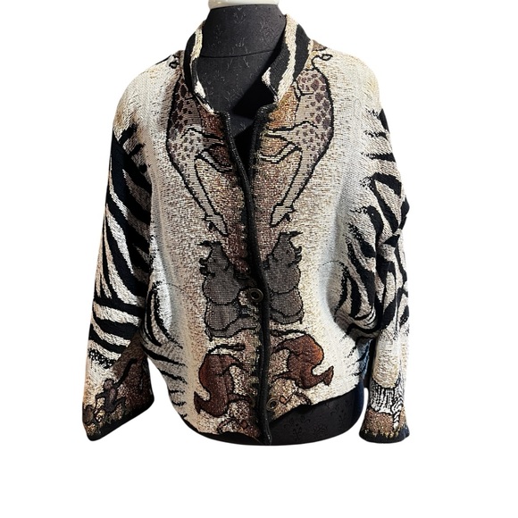Sugar Street Weavers Jackets & Blazers - Sugar Street Weavers Vintage Safari Print Jacket Medium USA